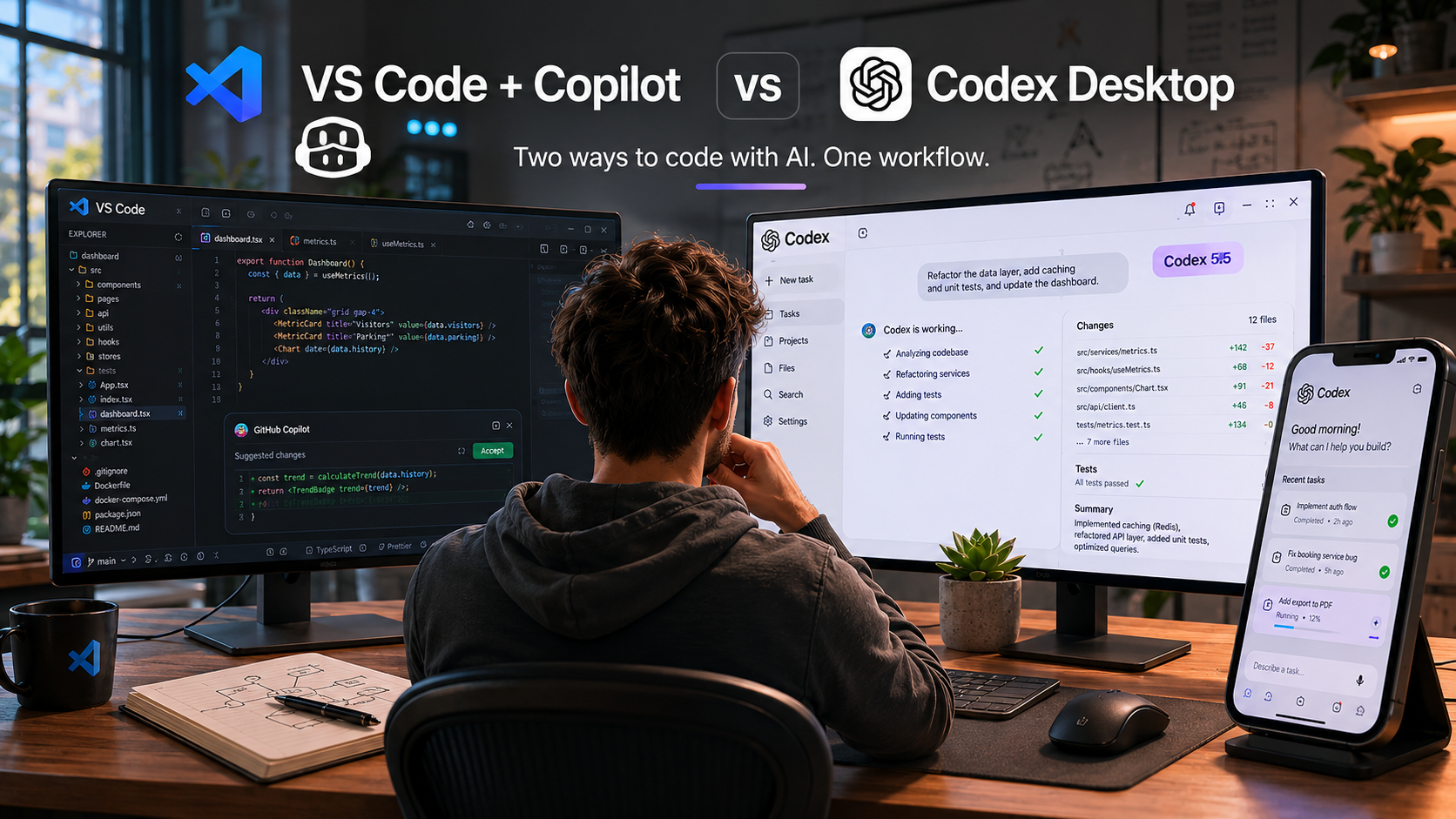 VS Code + GitHub Copilot or Codex Desktop: What I Choose for Everyday Development