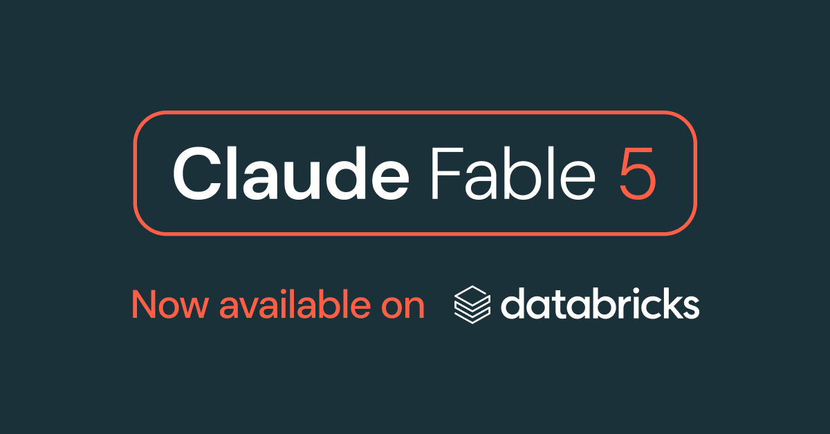 Claude Fable 5 is now available on Databricks, fully governed through Unity AI Gateway